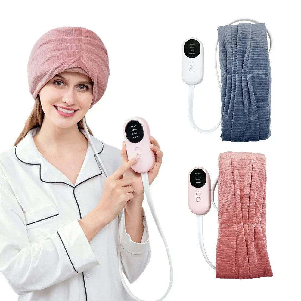 Electric Head Massager Air Pressure Hot Compress Kneading Massage Migraine Relief Stress Headache Improve Sleep Airbag Headband