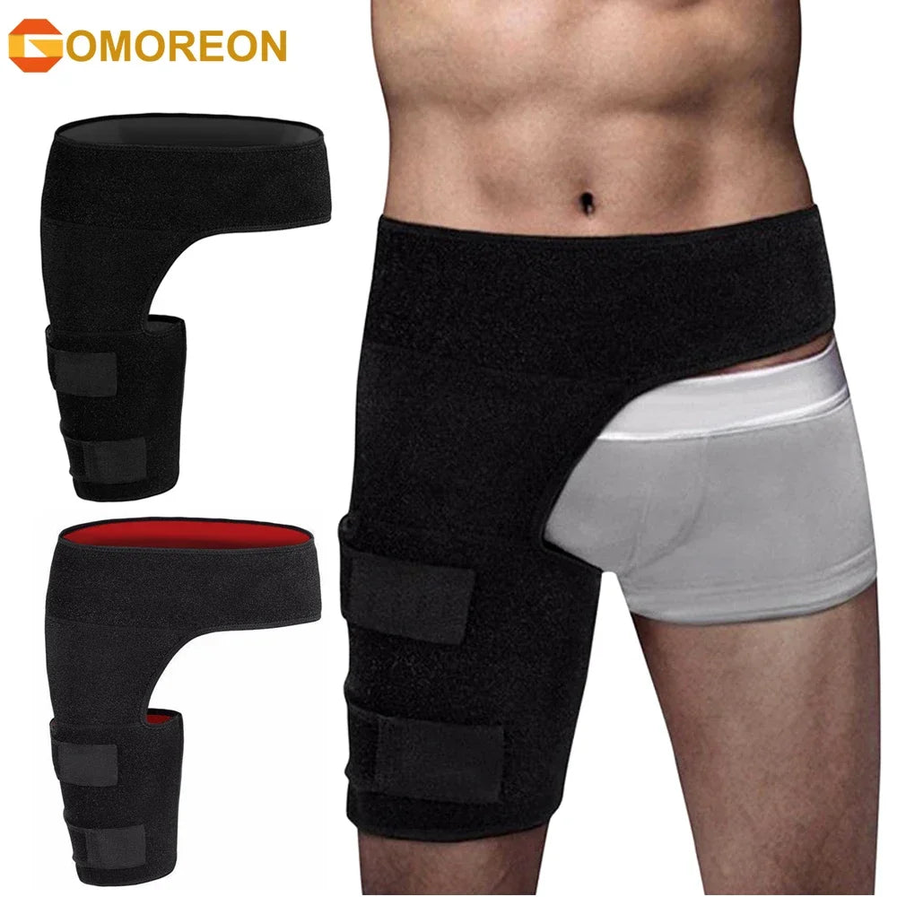 1Pcs Groin Support, Groin Compression Wrap for Hip Flexor Brace, Adjustable Sciatic Pain Relief Brace & Thigh Hamstring Sleeve