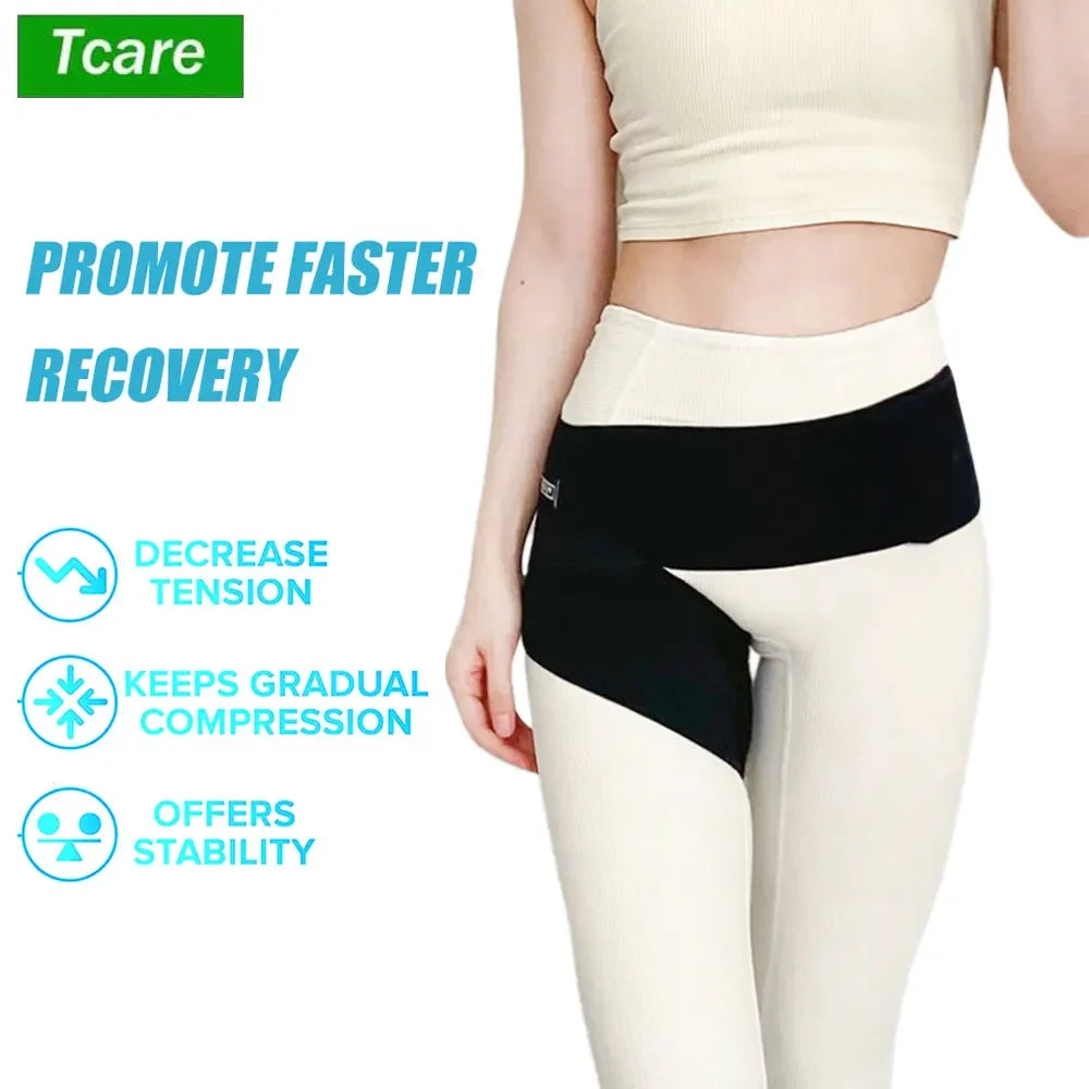 Hip Brace Sciatica - Groin Wrap for Pain Relief Thigh Compression Sleeve - Support for Hip Flexor Arthritis for Pulled Muscles